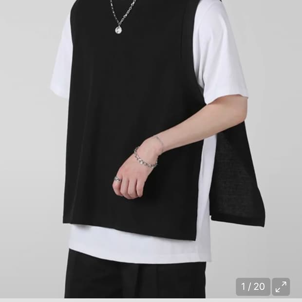 어반드레스 슬릿 니트 베스트 블랙