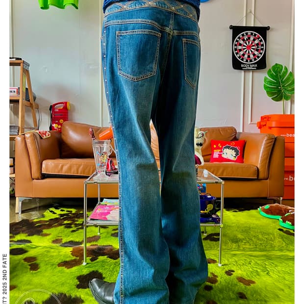 Old ESCADA Archive Boot-Cut Cubic Jeans