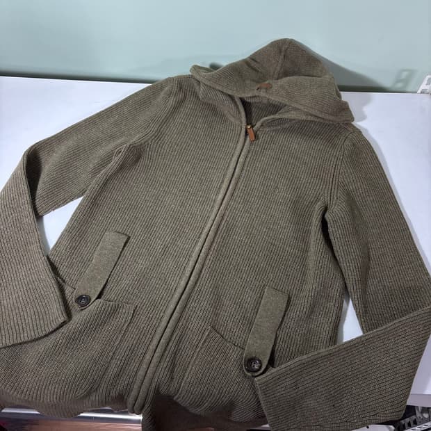 우먼M-L 빈폴 레이디스 카키 니트 후드집업