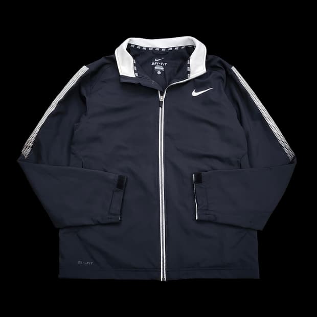 나이키 블랙 사이드라인 트랙탑 져지