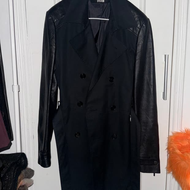 SYSTEM Lamb skin leather trench coat