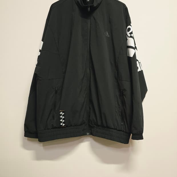 아디다스 바람막이 집업 자켓 블랙 2XL