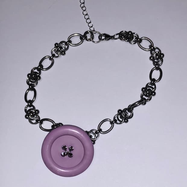 vintage button necklace 2