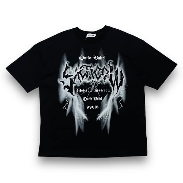 SAERCOW 서브컬쳐 펑크 썬더 이니셜 반팔 티셔츠