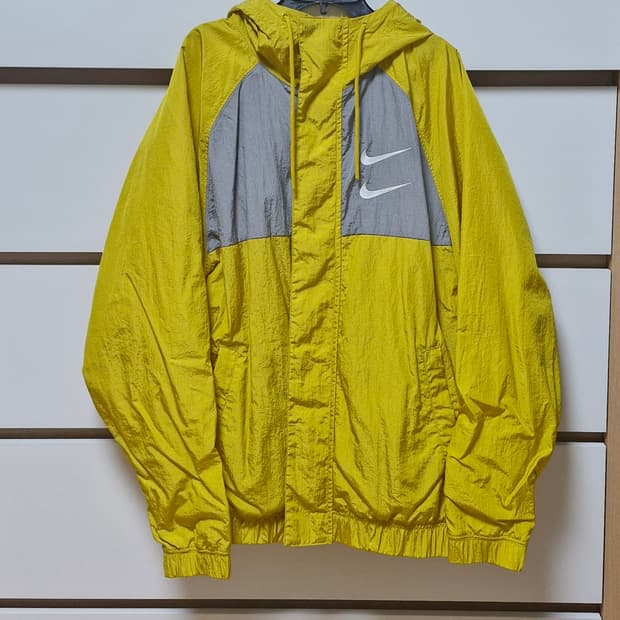 나이키 더블 스우시 바람막이 옐로우 L