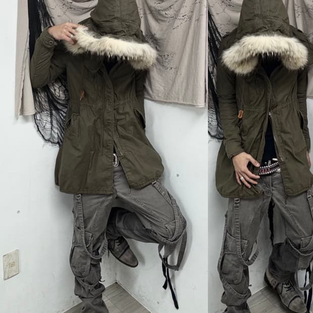 [2000s G.O.A] Archive Grunge Raccoon Fur