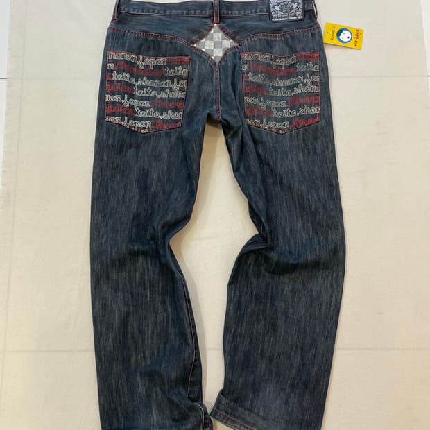 일본빈티지 japan 인디고데님 청바지 (XL)