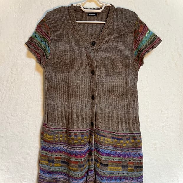 빈티지 모리걸 니트 반팔 원피스
