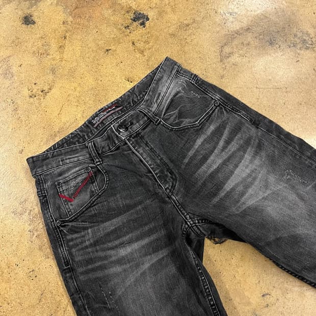 [정품] 후부 블랙 워싱 데님 청바지 b10
