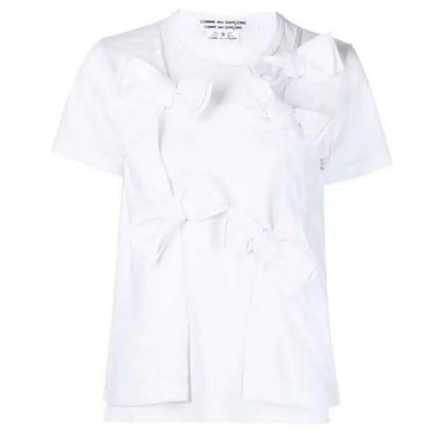 꼼데가르송 리본 반팔 티셔츠