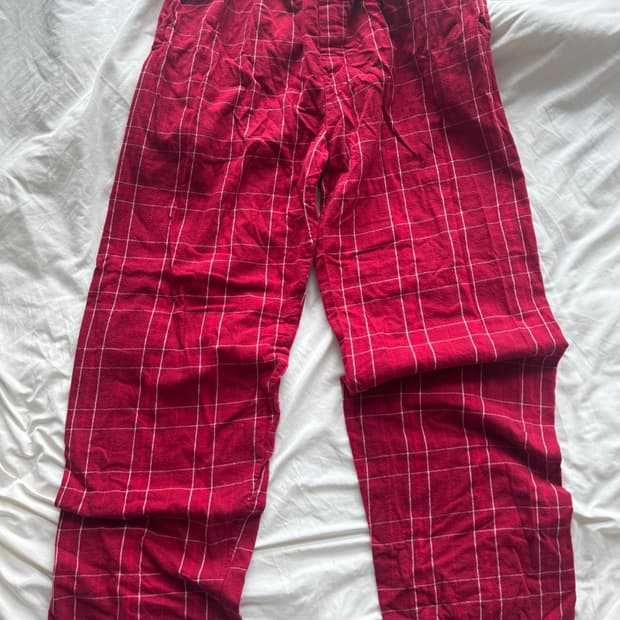 red checkered pants