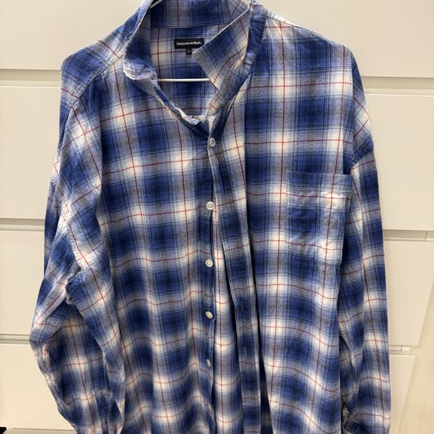 디스이즈네버댓 디네댓 블루 체크 셔츠 L