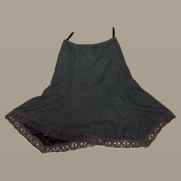 Unbalanced skirt brown color