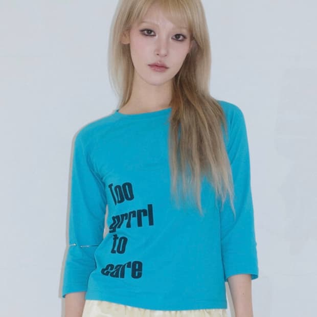 Fakiii Too Grrl To Care Long sleeve_BLUE
