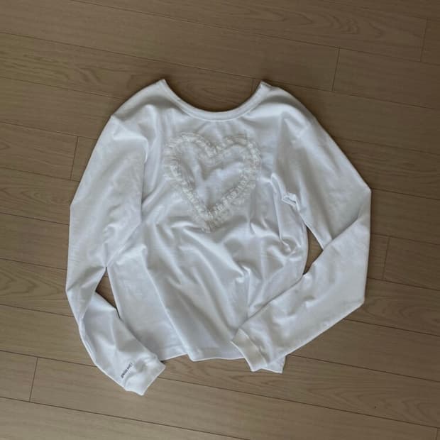 동은 슬로건 롱슬리브 티셔츠 화이트 