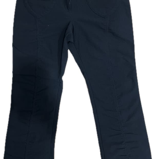 빈티지 셔링 세미부츠컷 블랙팬츠