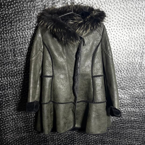 Joinus 퍼 무스탕 롱코트