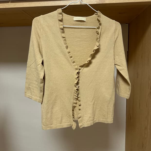 더버터크림 7부 가디건 옐로우