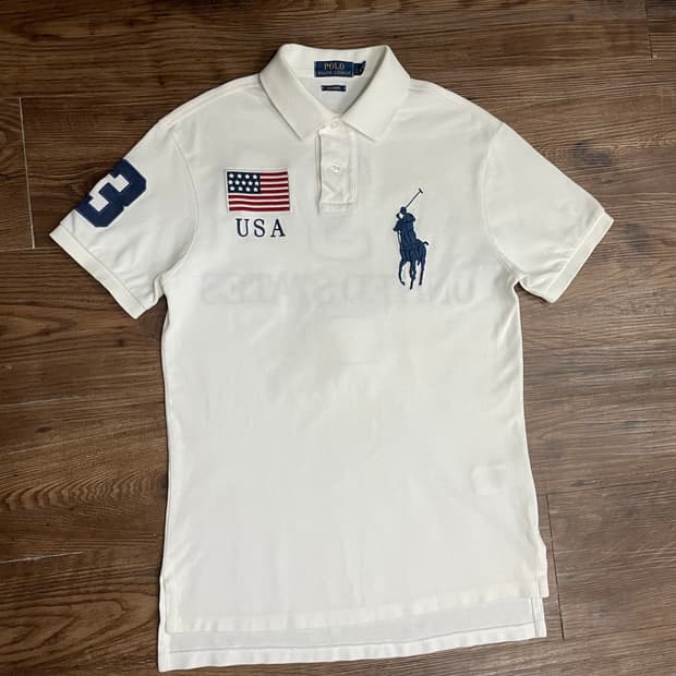 폴로 치프키프 빅포니 USA 성조기 PK 카라티 화이트