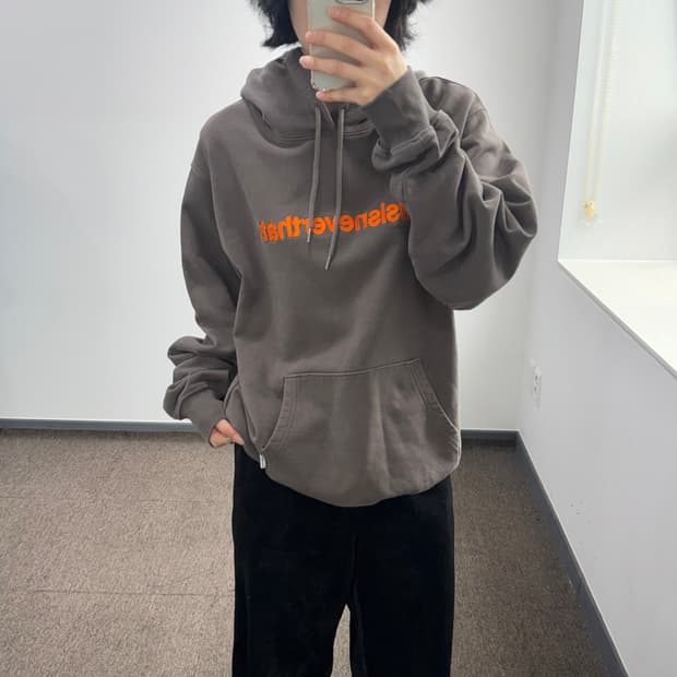 Thisisneverthat 디스이즈네버댓 오렌지 로고 카키 후드티