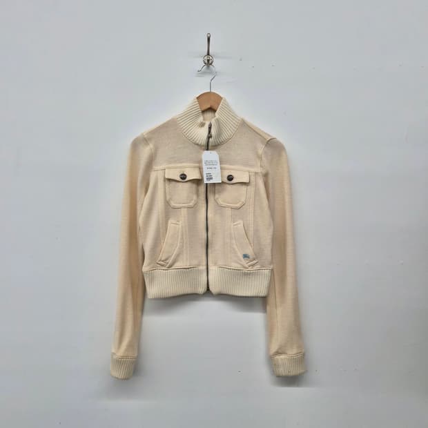 버버리 아이보리 집업 자켓 여성 XS