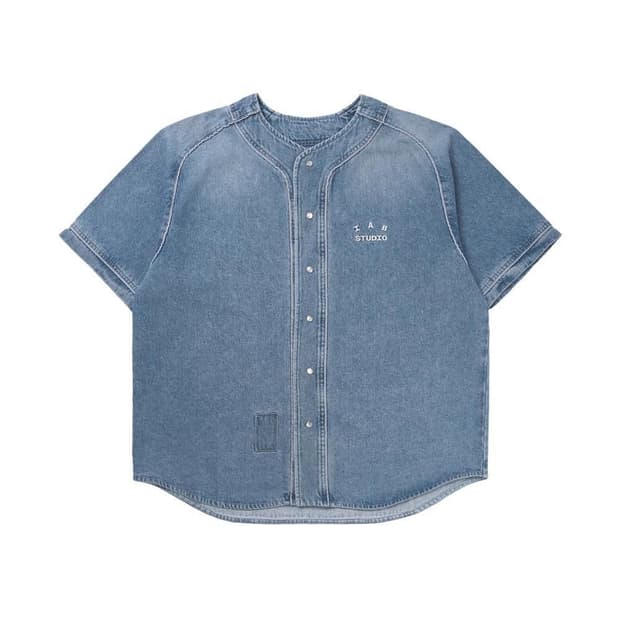 아이앱 스튜디오 데님 베이스볼 져지 블루 XL 새상품