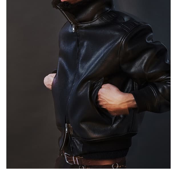 2) 알렌느 시어링 하이넥 블루종 블랙