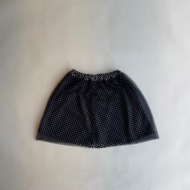 Layered Sheer Dot Mini Skirt