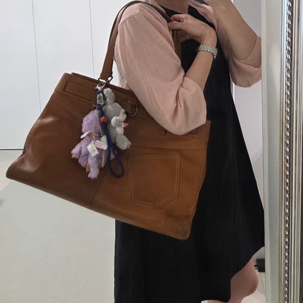 DIOR 크리스챤디올 정품 빈티지 레더 쇼퍼백 숄더백