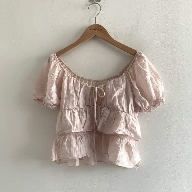 Pink shoulder top blouse