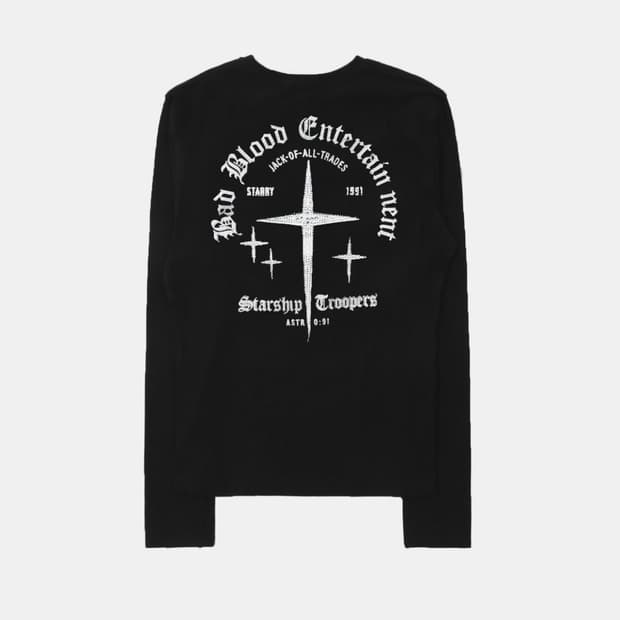 배드블러드 라인스톤 져지 슬림 롱슬리브 블랙