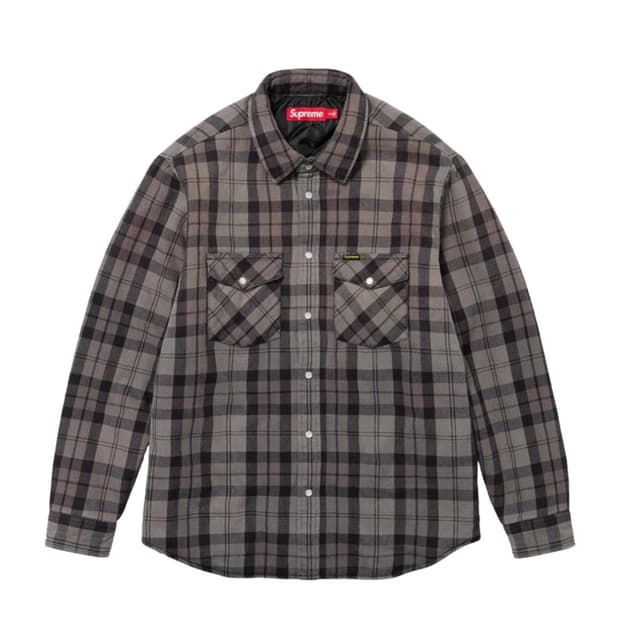 슈프림 퀼티드 플란넬 스냅 셔츠 블랙 - 24SS
