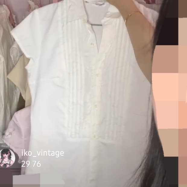 이코빈티지 프릴 반팔셔츠 공겜여주고스긱시크나드모리걸히메갸루