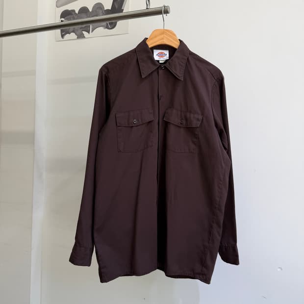 빈티지 DICKIES (Made in USA) 브라운 셔츠