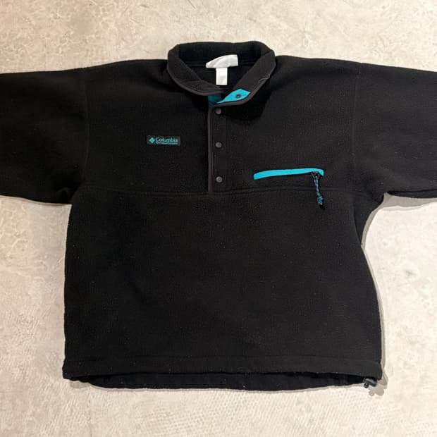 90s USA 🇺🇸 콜롬비아 플리스 신칠라 스냅티 풀오버 후리스