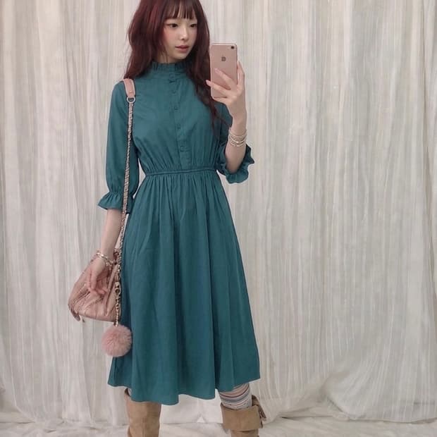 딥 아쿠아 블루 원피스