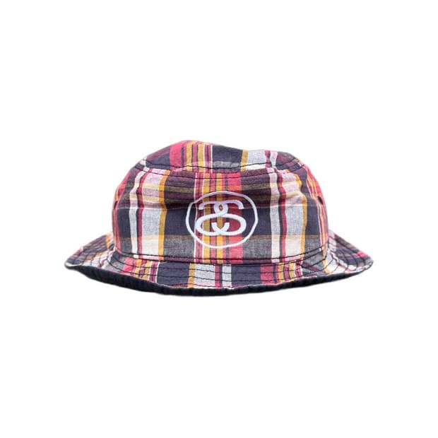 Stussy check pattern bucket hat