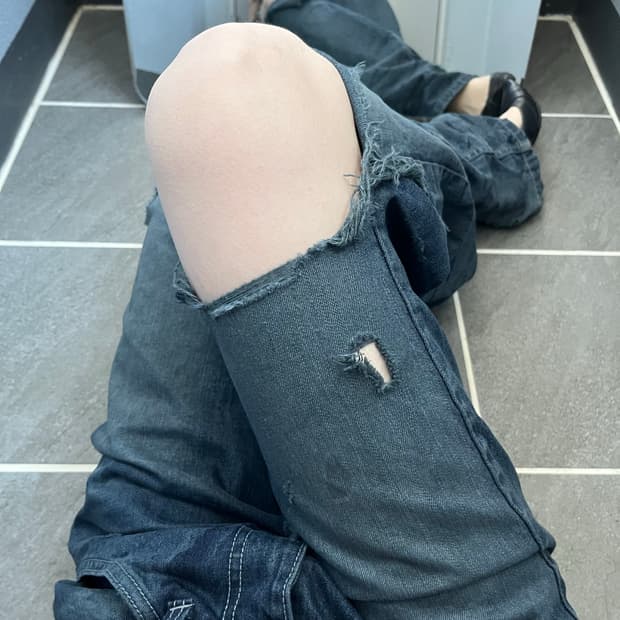 Vintage 디스트로이드 데님 팬츠