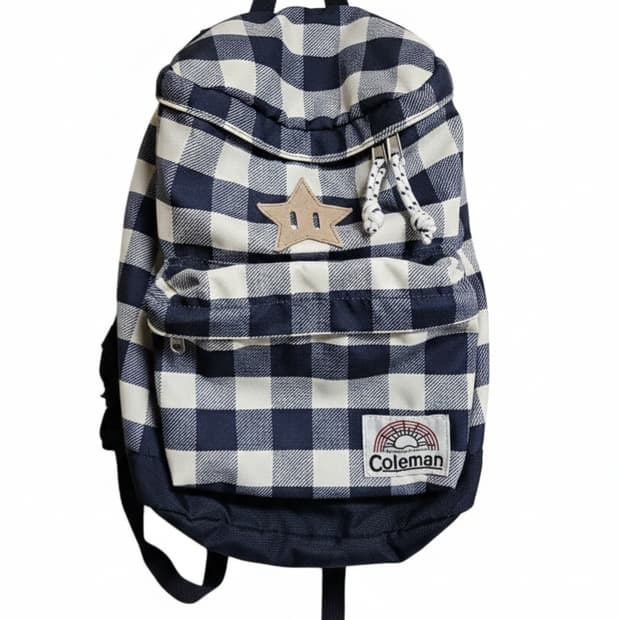 일본 콜맨 빈티지 체크 백팩/모리걸