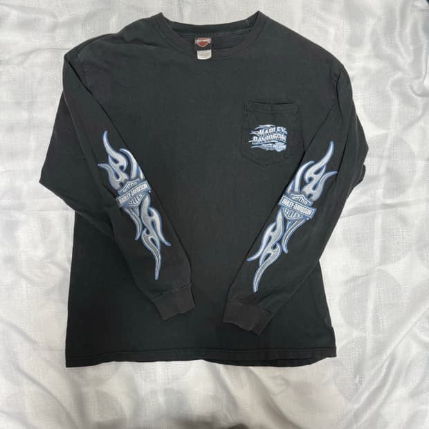 00s 할리 롱슬리브 블루 플레임