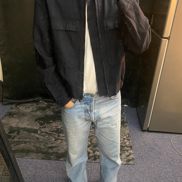 준야와타나베 스탠드칼라 밀리터리 블루종