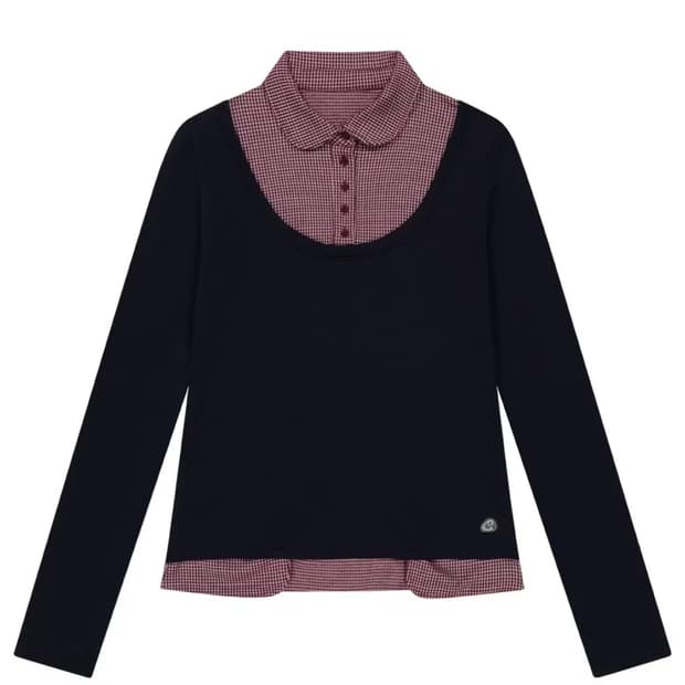코이세이오 REVERSIBLE COLLAR LONGSLEEVES NAVY