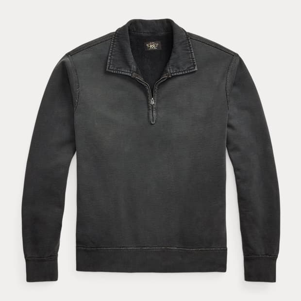 RRL 프렌치 테리 쿼터 지퍼 풀오버