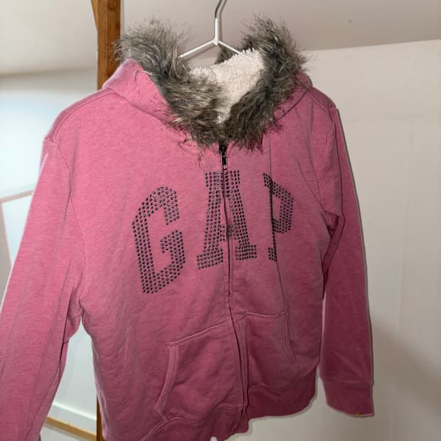 희귀매물) Gap 키즈 울프죠 핑크 후드집업 갸루 대장 빈티지 y2k