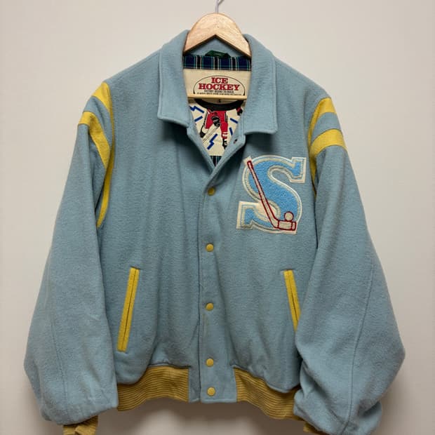 아이스하키클럽 빈티지 울 바시티 자켓