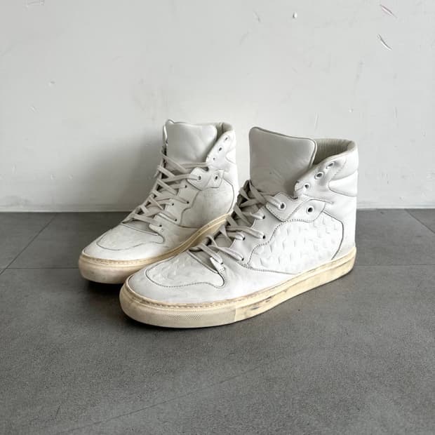 발렌시아가 모노크롬 화이트 레더 하이탑 280