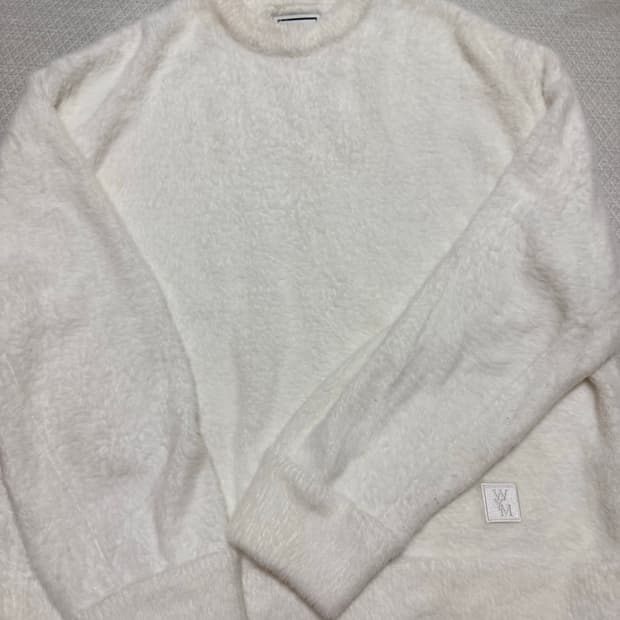 우영미 22fw 레더패치 앙고라 니트 52사이즈