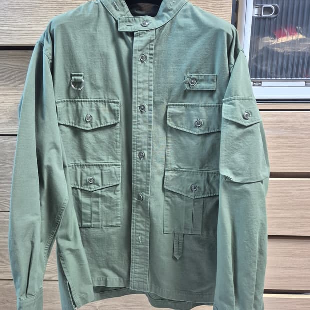 엔지니어드가먼츠 피싱 오버 셔츠 올리브 코튼 립스탑 L