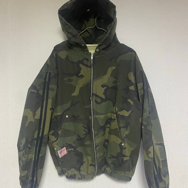 빈티지 카모 후드집업