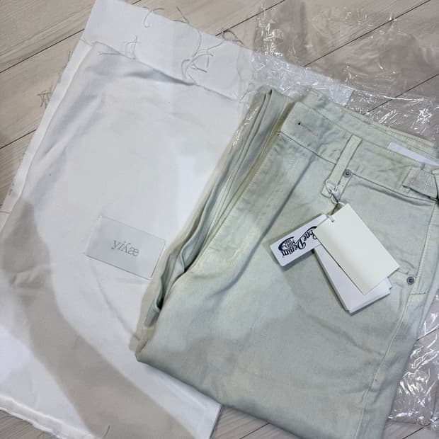 이예 yiyae 와이드핏 데님 팬츠 코팅 화이트 M